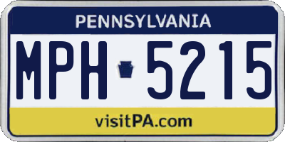 PA license plate MPH5215