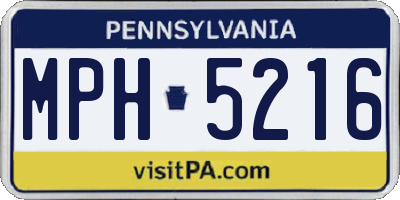 PA license plate MPH5216