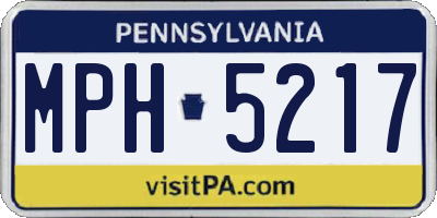 PA license plate MPH5217