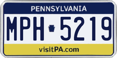 PA license plate MPH5219