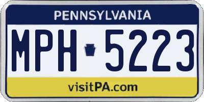 PA license plate MPH5223