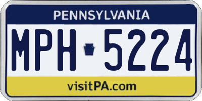 PA license plate MPH5224
