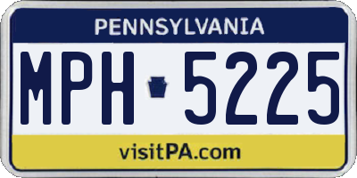 PA license plate MPH5225