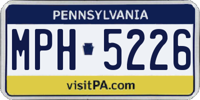 PA license plate MPH5226