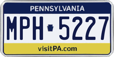 PA license plate MPH5227