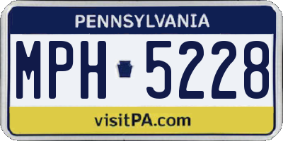 PA license plate MPH5228