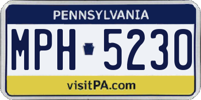 PA license plate MPH5230