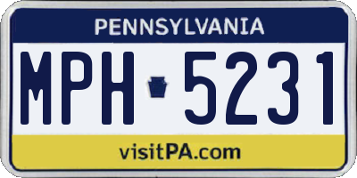 PA license plate MPH5231