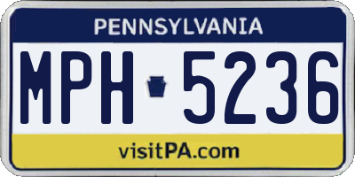 PA license plate MPH5236
