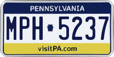 PA license plate MPH5237