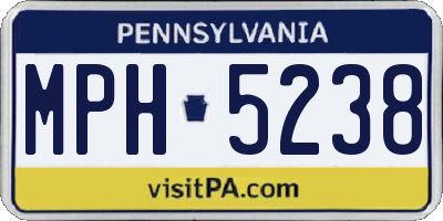 PA license plate MPH5238
