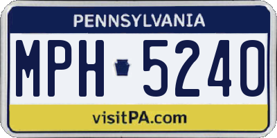 PA license plate MPH5240