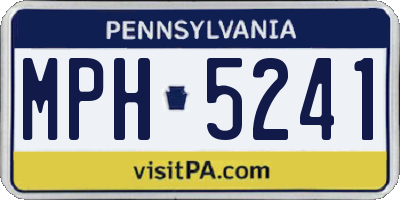 PA license plate MPH5241