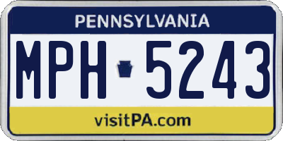 PA license plate MPH5243