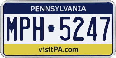 PA license plate MPH5247
