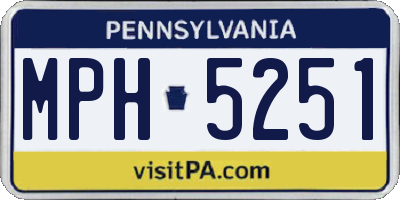 PA license plate MPH5251