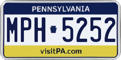 PA license plate MPH5252