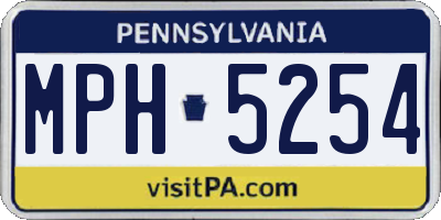 PA license plate MPH5254