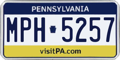 PA license plate MPH5257