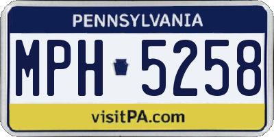 PA license plate MPH5258