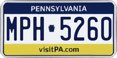 PA license plate MPH5260
