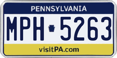 PA license plate MPH5263