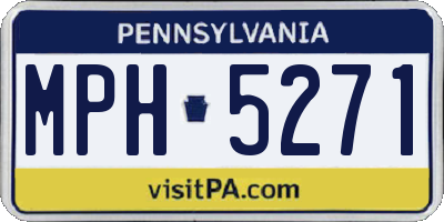 PA license plate MPH5271