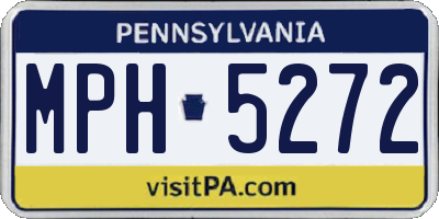 PA license plate MPH5272