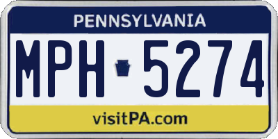 PA license plate MPH5274