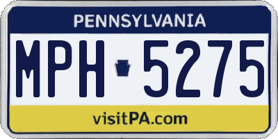 PA license plate MPH5275