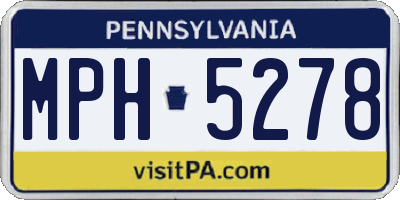 PA license plate MPH5278