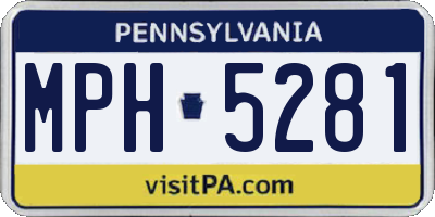 PA license plate MPH5281