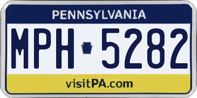 PA license plate MPH5282