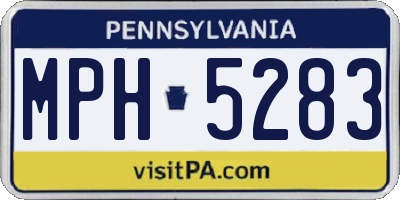 PA license plate MPH5283
