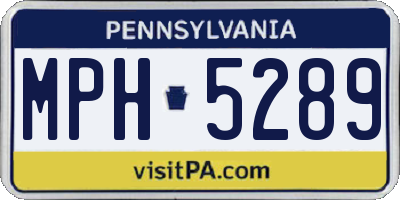 PA license plate MPH5289