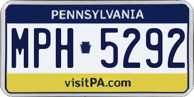 PA license plate MPH5292