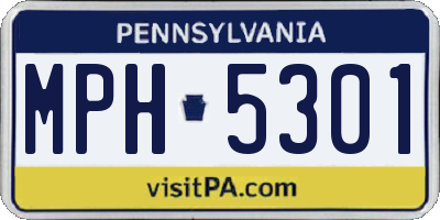 PA license plate MPH5301