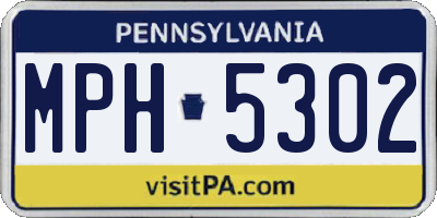 PA license plate MPH5302