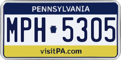 PA license plate MPH5305