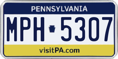 PA license plate MPH5307