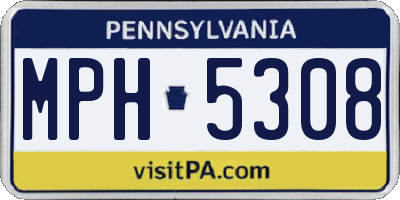 PA license plate MPH5308