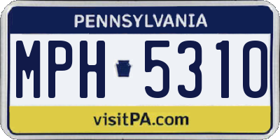 PA license plate MPH5310