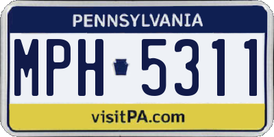 PA license plate MPH5311