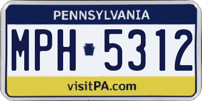 PA license plate MPH5312