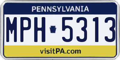 PA license plate MPH5313
