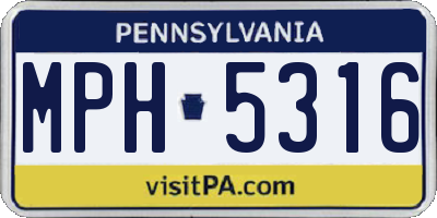 PA license plate MPH5316