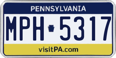 PA license plate MPH5317