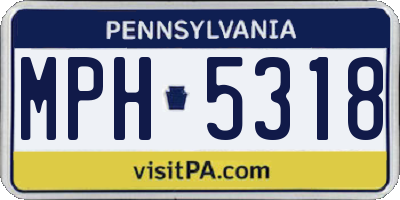PA license plate MPH5318