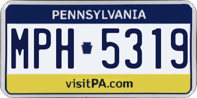 PA license plate MPH5319
