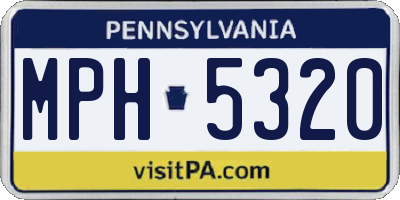 PA license plate MPH5320